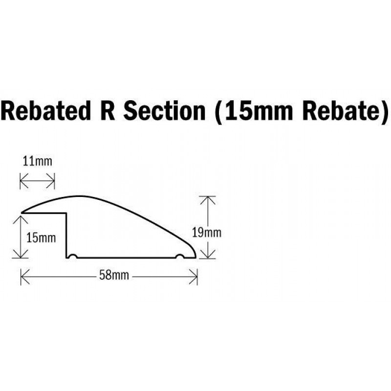 Threshold R (Ramp, Reducer) Section Natural Oak 900mm(l) Rebated